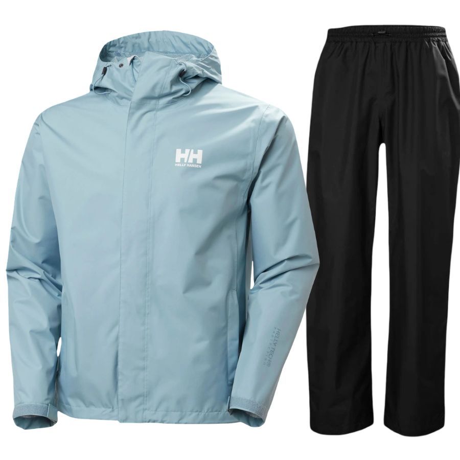 Helly Hansen Rain Seven Regnsæt Herre Sort Blå