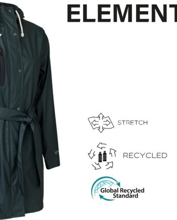 Elements Recycled Regnjakke Model Til Kvinder Mørk Grøn