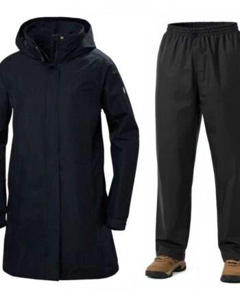 Helly Hansen Aden Long Rain Regnsæt Dame Navy Sort