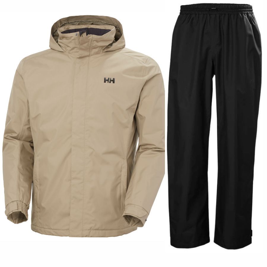 Helly Hansen Rain Dubliner Insulated Regnsæt Herre Sort Beige