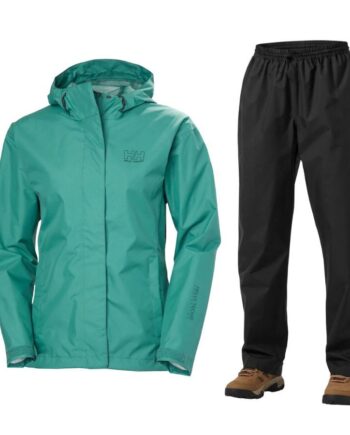 Helly Hansen Seven Regnsæt Dame Grøn Sort