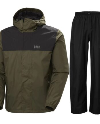 Helly Hansen Vancouver Rain Regnsæt Herre Grøn Sort